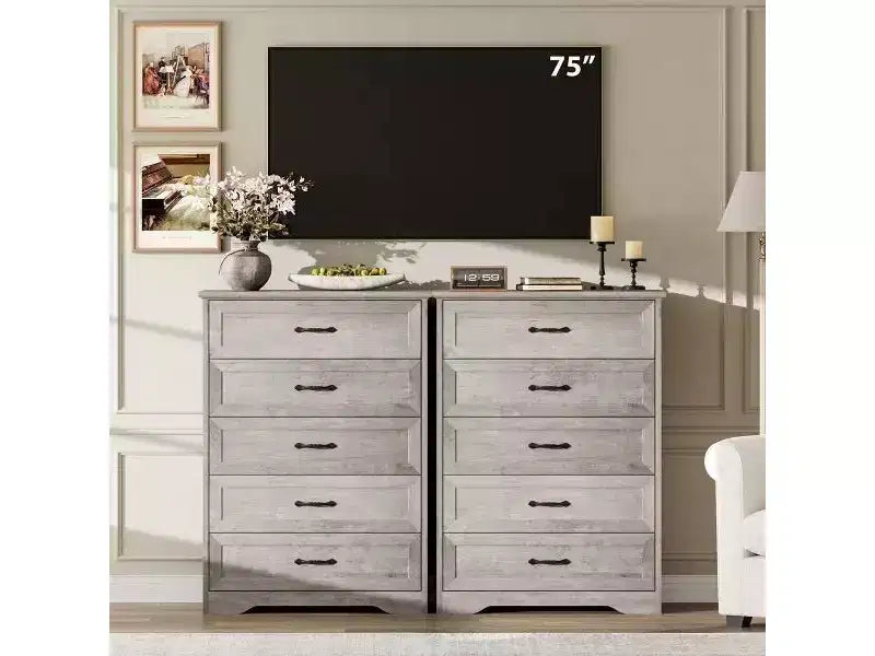 6 Drawer Dresser for Bedroom, Chest of Drawers, Farmhouse Modern Wooden Dresser, Storage Organizer