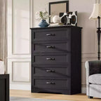 6 Drawer Dresser for Bedroom, Chest of Drawers, Farmhouse Modern Wooden Dresser, Storage Organizer