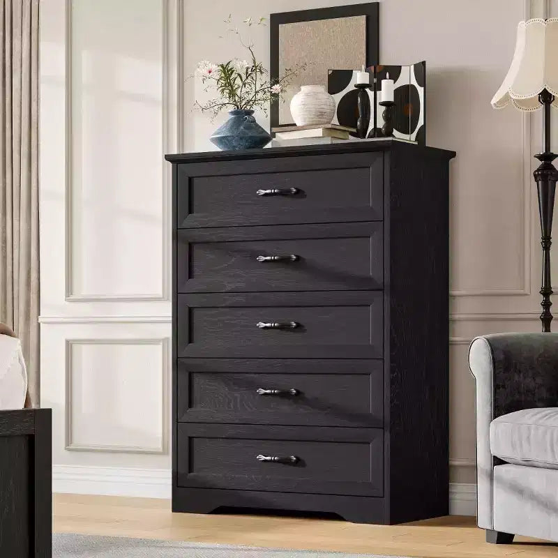 6 Drawer Dresser for Bedroom, Chest of Drawers, Farmhouse Modern Wooden Dresser, Storage Organizer