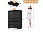 6 Drawer Dresser for Bedroom, Chest of Drawers, Farmhouse Modern Wooden Dresser, Storage Organizer