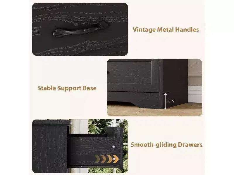 6 Drawer Dresser for Bedroom, Chest of Drawers, Farmhouse Modern Wooden Dresser, Storage Organizer