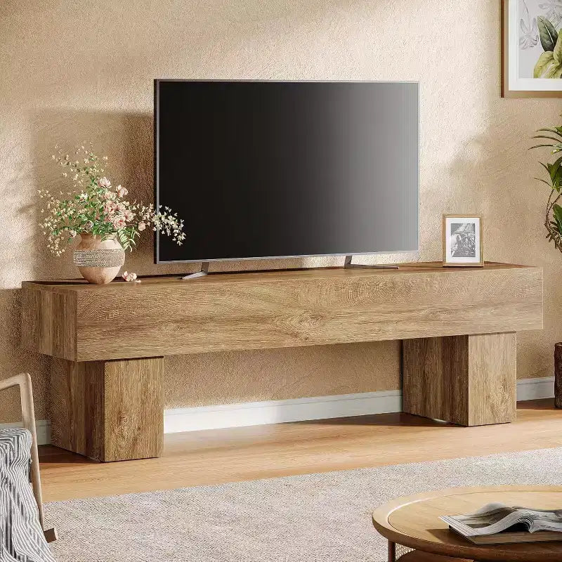 63 TV Stand Entertainment Center, Low TV Console for Living Room, Long Media Console Television Stands for 55/60/65 Inches TV