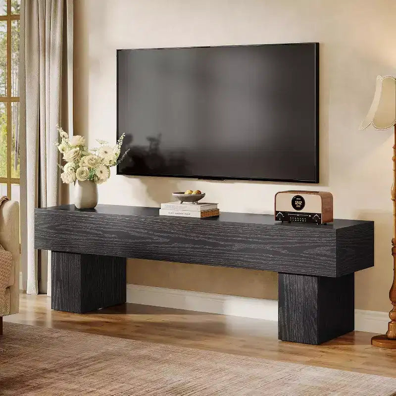 63 TV Stand Entertainment Center, Low TV Console for Living Room, Long Media Console Television Stands for 55/60/65 Inches TV