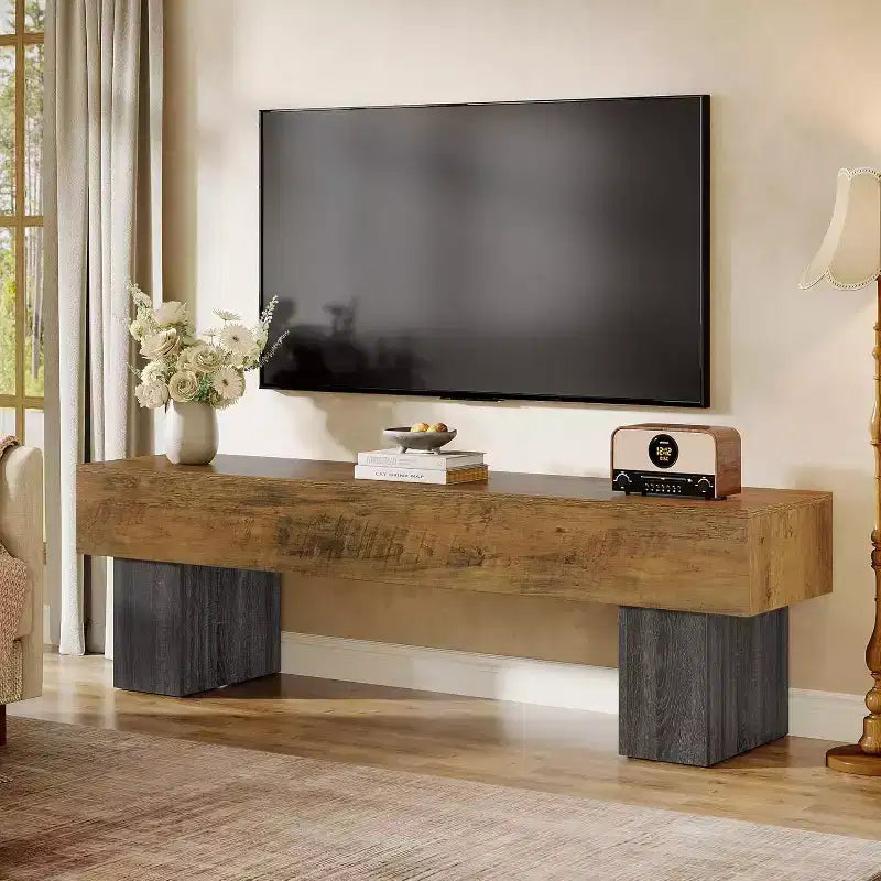 63 TV Stand Entertainment Center, Low TV Console for Living Room, Long Media Console Television Stands for 55/60/65 Inches TV