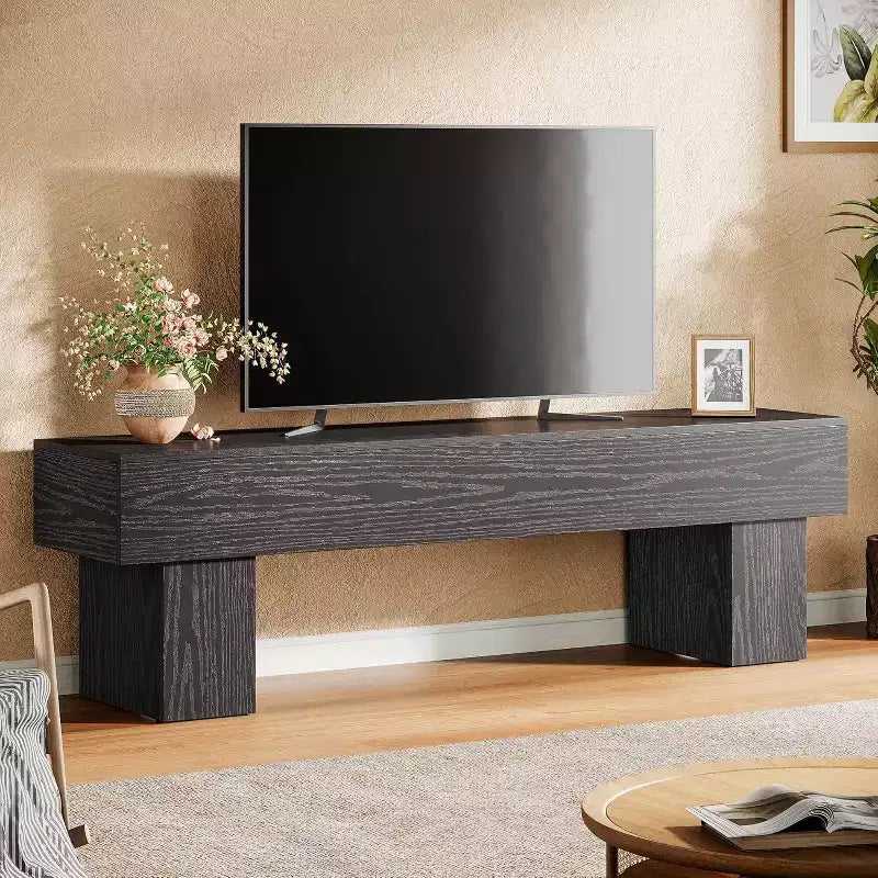 63 TV Stand Entertainment Center, Low TV Console for Living Room, Long Media Console Television Stands for 55/60/65 Inches TV