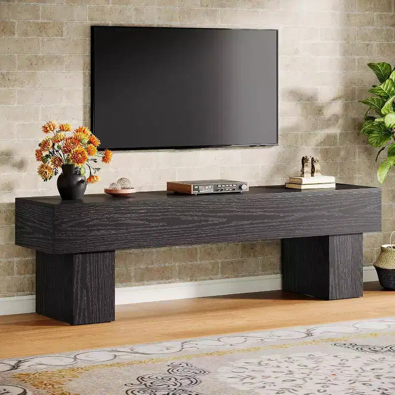 63 TV Stand Entertainment Center, Low TV Console for Living Room, Long Media Console Television Stands for 55/60/65 Inches TV