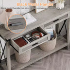 Rattan Console Table for Entryway - Boho Entryway Table with Storage and Drawers, Small Entry Tables, 43"