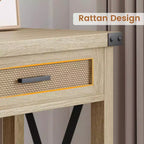 Rattan Console Table for Entryway - Boho Entryway Table with Storage and Drawers, Small Entry Tables, 43"