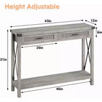 Rattan Console Table for Entryway - Boho Entryway Table with Storage and Drawers, Small Entry Tables, 43"