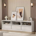 70 inch TV Stand for 80 TVs, Mid Century Modern Entertainment Center with Storage Drawer & Open Shelves