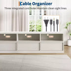 70 inch TV Stand for 80 TVs, Mid Century Modern Entertainment Center with Storage Drawer & Open Shelves