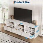 70 inch TV Stand for 80 TVs, Mid Century Modern Entertainment Center with Storage Drawer & Open Shelves