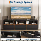 70 inch TV Stand for 80 TVs, Mid Century Modern Entertainment Center with Storage Drawer & Open Shelves