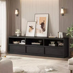 70 inch TV Stand for 80 TVs, Mid Century Modern Entertainment Center with Storage Drawer & Open Shelves