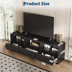 70 inch TV Stand for 80 TVs, Mid Century Modern Entertainment Center with Storage Drawer & Open Shelves