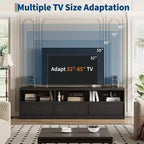 70 inch TV Stand for 80 TVs, Mid Century Modern Entertainment Center with Storage Drawer & Open Shelves
