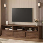 70 inch TV Stand for 80 TVs, Mid Century Modern Entertainment Center with Storage Drawer & Open Shelves