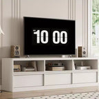 70 inch TV Stand for 80 TVs, Mid Century Modern Entertainment Center with Storage Drawer & Open Shelves