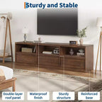70 inch TV Stand for 80 TVs, Mid Century Modern Entertainment Center with Storage Drawer & Open Shelves