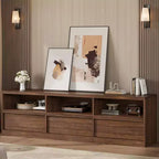70 inch TV Stand for 80 TVs, Mid Century Modern Entertainment Center with Storage Drawer & Open Shelves