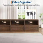 70 inch TV Stand for 80 TVs, Mid Century Modern Entertainment Center with Storage Drawer & Open Shelves