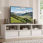 70 inch TV Stand for 80 TVs, Mid Century Modern Entertainment Center with Storage Drawer & Open Shelves