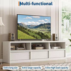 70 inch TV Stand for 80 TVs, Mid Century Modern Entertainment Center with Storage Drawer & Open Shelves
