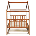 Twin Size Wooden House Bed with Twin Size Trundle