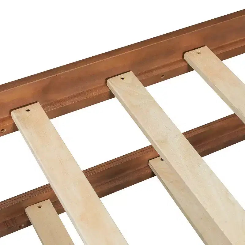 Twin Size Wooden House Bed with Twin Size Trundle
