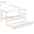 Twin Size Wooden House Bed with Twin Size Trundle