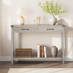 31 inch Console Table with Drawers and Open Shelf, 2-Tier Narrow Sofa Table for Entryway, Living Room, Corridor