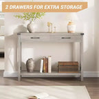 31 inch Console Table with Drawers and Open Shelf, 2-Tier Narrow Sofa Table for Entryway, Living Room, Corridor