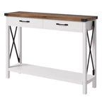 31 inch Console Table with Drawers and Open Shelf, 2-Tier Narrow Sofa Table for Entryway, Living Room, Corridor