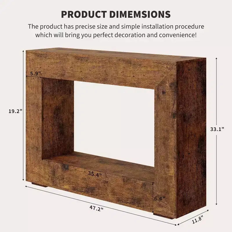 47 Inches Farmhouse Console Table, Wooden Entryway Console Table, Industrial Hallway Accent Table for Living Room, Entrance, Foyer