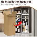 4-Tier Slim Bathroom Storage Cabinet, Waterproof Narrow Floor Cabinet, Bathroom Storage Organizer for Small Spaces, Laundry, Kitchen, Office