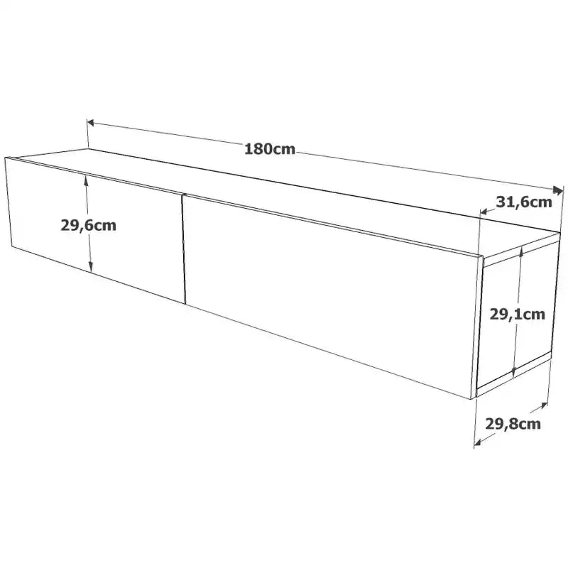 Pine-White UV Print 70 inches Floating Entertainment Center Console with Storage Shelves & Doors