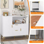 40" Buffet Sideboard Cabinet with Storage, 2 Drawers & 2 Doors, Coffee Bar Kitchen Storage Cabinet for Dining Room, Entryway