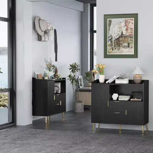 40" Buffet Sideboard Cabinet with Storage, 2 Drawers & 2 Doors, Coffee Bar Kitchen Storage Cabinet for Dining Room, Entryway