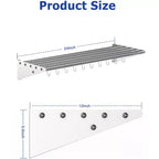 Stainless Steel Shelf Pot Rack, Wall Pot Rack With Hooks, Wall Mounted Shelf, Pot and Pan Hanging Rack, for Restaurant, Kitchen