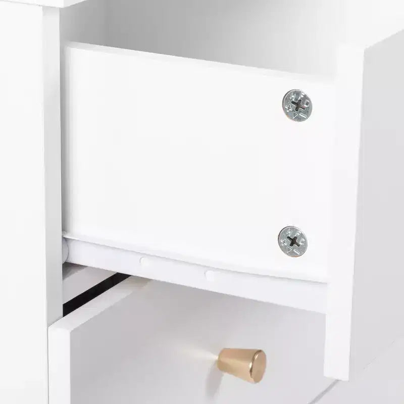 Modern Simple 4-Drawer Nightstand White