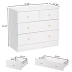 Modern Simple 4-Drawer Nightstand White