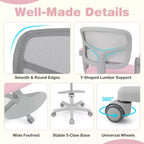 Kids Desk Chair Children Study Chair with Adjustable Height, Armrest & Footrest Purple/Pink/Green/Gray/Blue