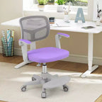 Kids Desk Chair Children Study Chair with Adjustable Height, Armrest & Footrest Purple/Pink/Green/Gray/Blue