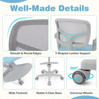 Kids Desk Chair Children Study Chair with Adjustable Height, Armrest & Footrest Purple/Pink/Green/Gray/Blue