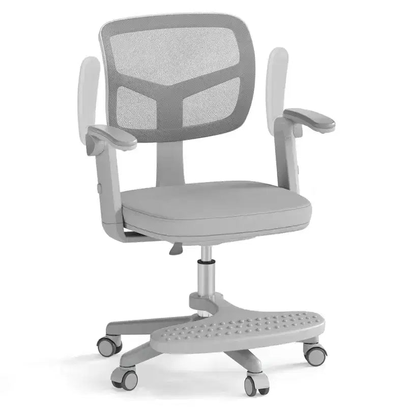 Kids Desk Chair Children Study Chair with Adjustable Height, Armrest & Footrest Purple/Pink/Green/Gray/Blue