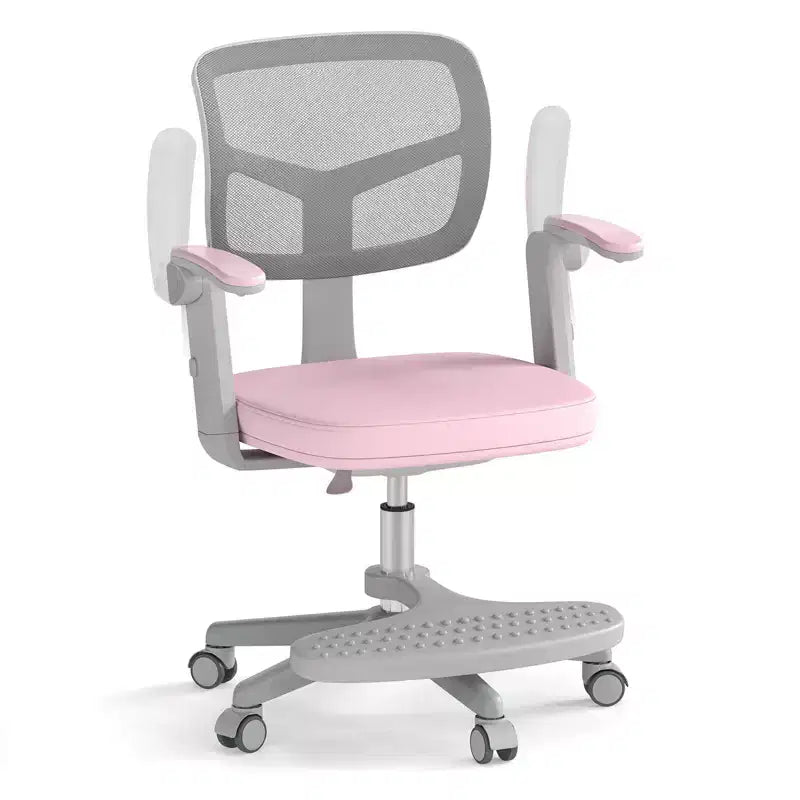 Kids Desk Chair Children Study Chair with Adjustable Height, Armrest & Footrest Purple/Pink/Green/Gray/Blue