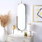 Oval Wall Mirror 12 x 43 - Brass