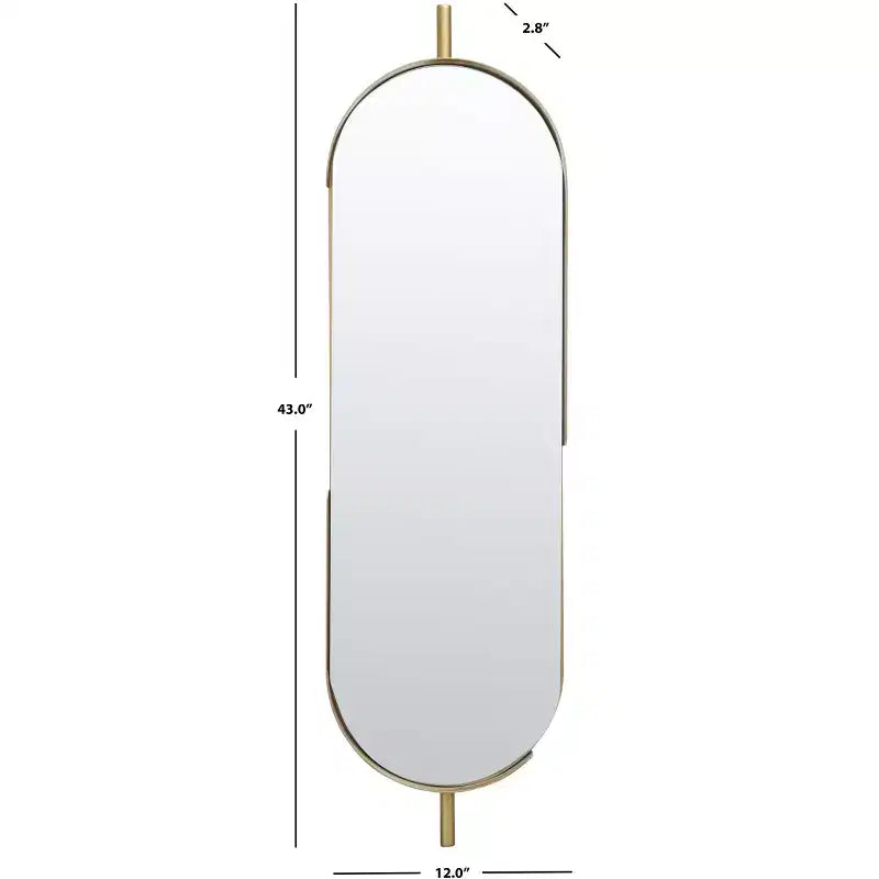 Oval Wall Mirror 12 x 43 - Brass
