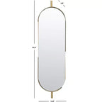 Oval Wall Mirror 12 x 43 - Brass