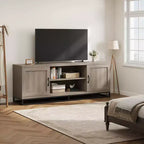Farmhouse TV Stand for 75inch, Entertainment Center with Sturdy Metal Leg & Adjustable Shelves, Wooden Media Console for Living Room Bedroom